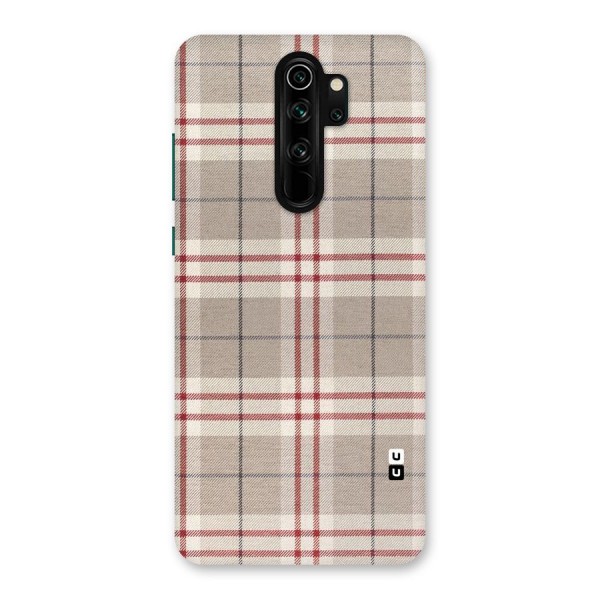 Beige Red Check Back Case for Redmi Note 8 Pro