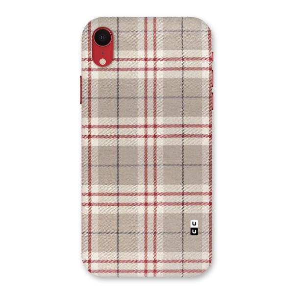 Beige Red Check Back Case for iPhone XR