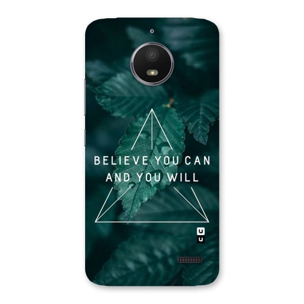 Believe You Can Motivation Back Case for Moto E4