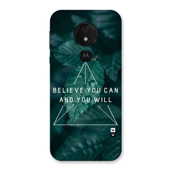 Believe You Can Motivation Back Case for Moto G7 Power