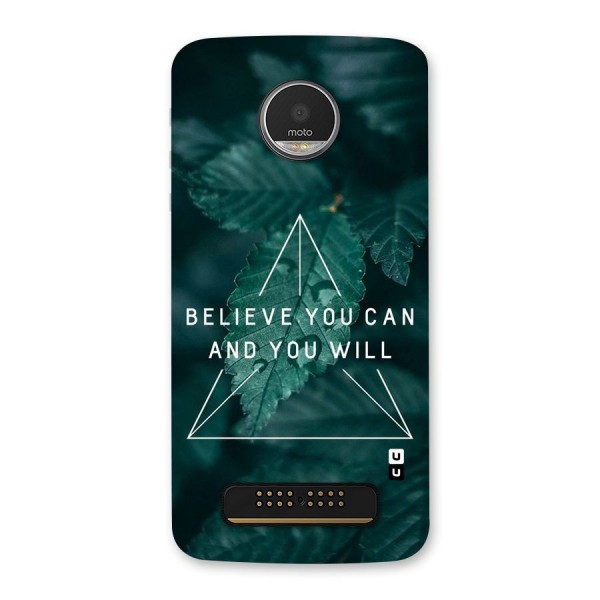 Believe You Can Motivation Back Case for Moto Z Play