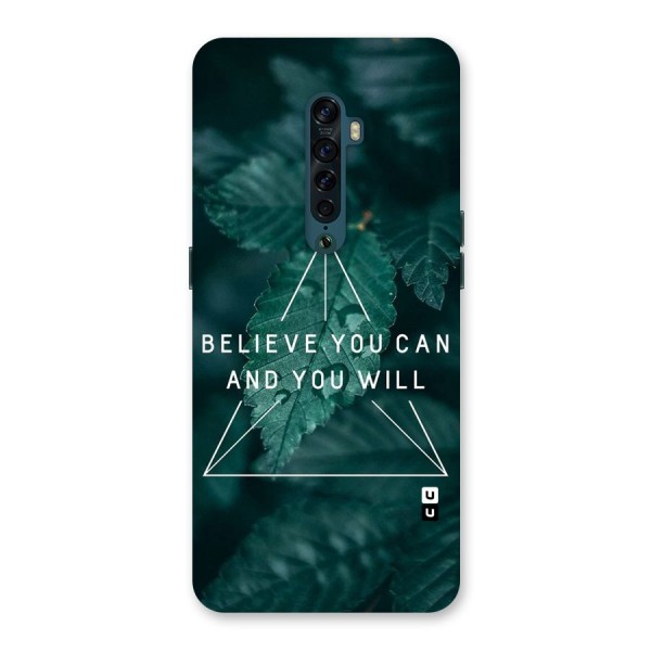 Believe You Can Motivation Back Case for Oppo Reno2