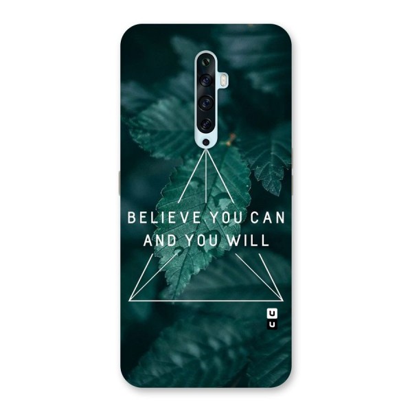 Believe You Can Motivation Back Case for Oppo Reno2 F
