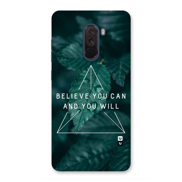 Believe You Can Motivation Back Case for Poco F1