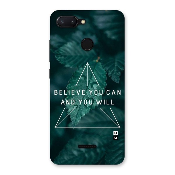 Believe You Can Motivation Back Case for Redmi 6