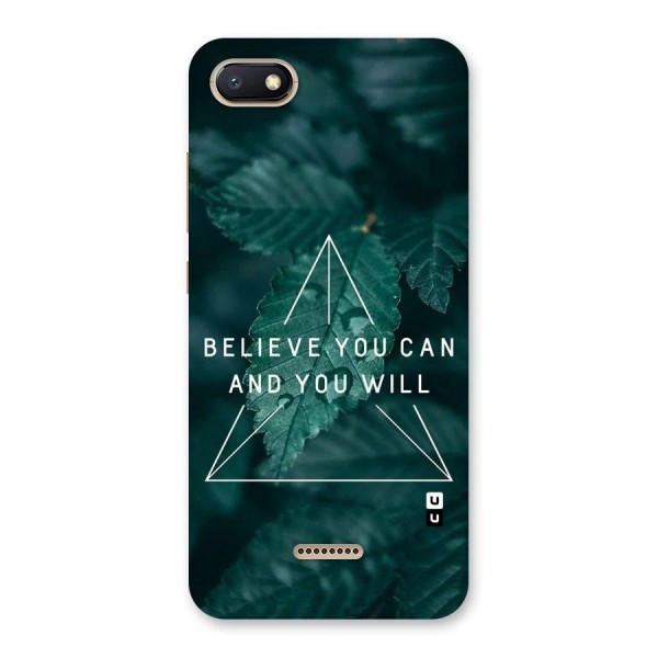 Believe You Can Motivation Back Case for Redmi 6A
