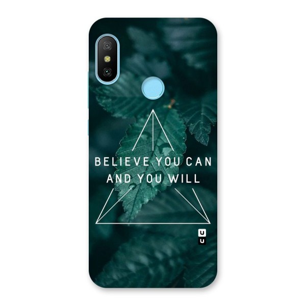 Believe You Can Motivation Back Case for Redmi 6 Pro