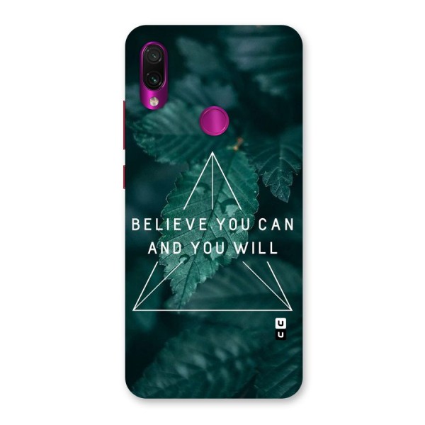 Believe You Can Motivation Back Case for Redmi Note 7 Pro