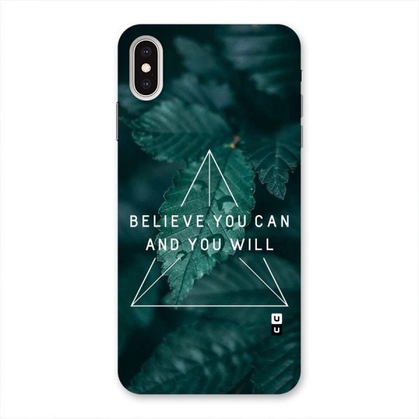 Believe You Can Motivation Back Case for iPhone XS Max
