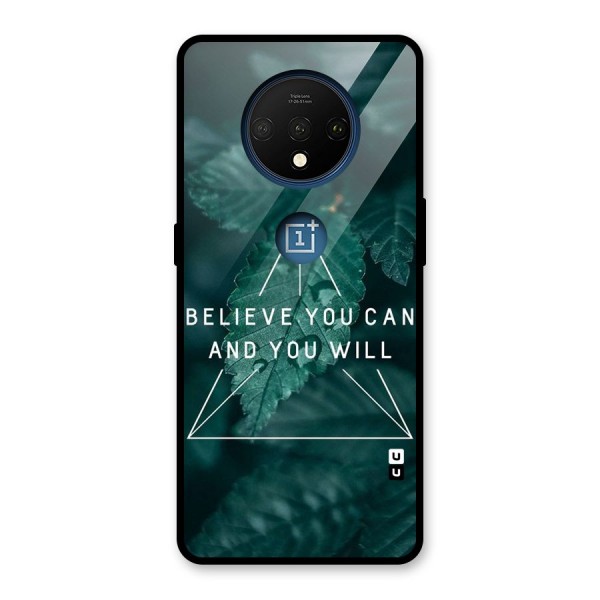 Believe You Can Motivation Glass Back Case for OnePlus 7T