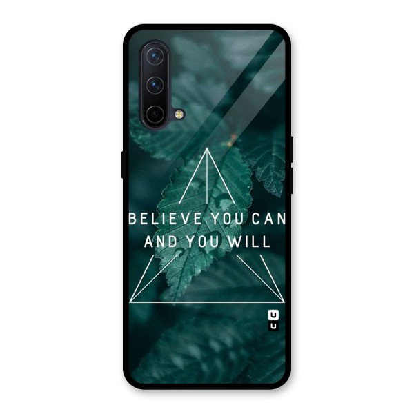 Believe You Can Motivation Glass Back Case for OnePlus Nord CE 5G