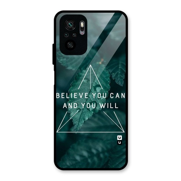 Believe You Can Motivation Glass Back Case for Redmi Note 10