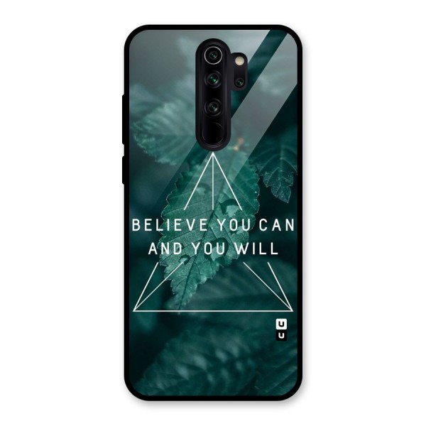 Believe You Can Motivation Glass Back Case for Redmi Note 8 Pro