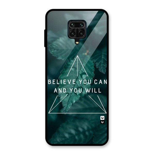 Believe You Can Motivation Glass Back Case for Redmi Note 9 Pro Max