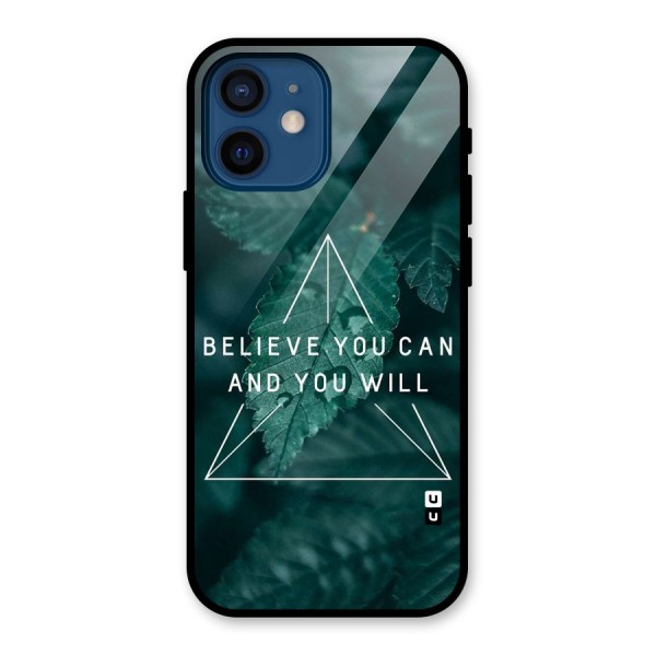 Believe You Can Motivation Glass Back Case for iPhone 12 Mini