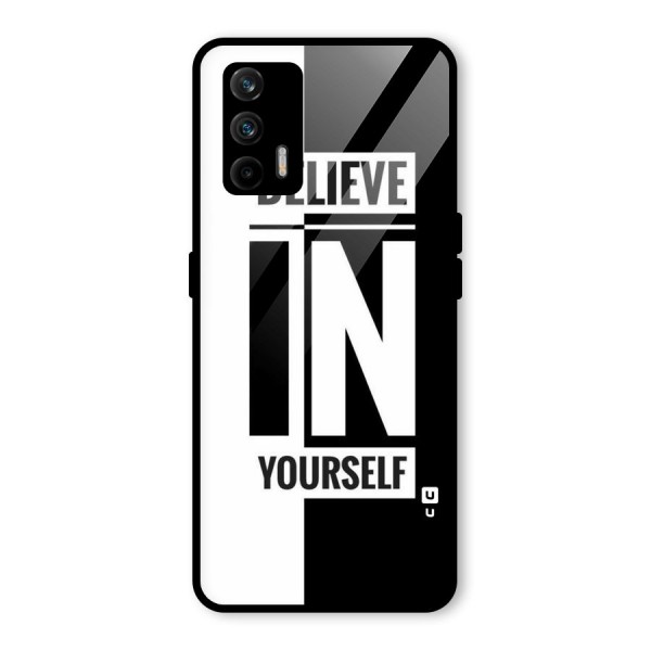Believe Yourself Black Glass Back Case for Realme X7 Max