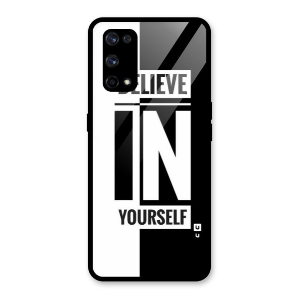 Believe Yourself Black Glass Back Case for Realme X7 Pro