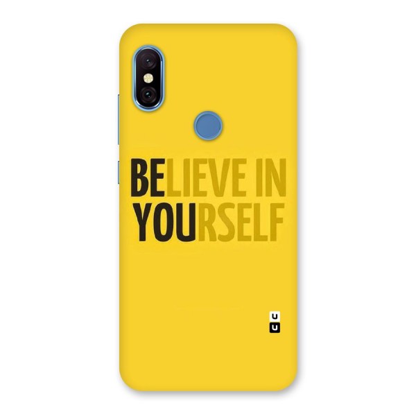 Believe Yourself Yellow Back Case for Redmi Note 6 Pro