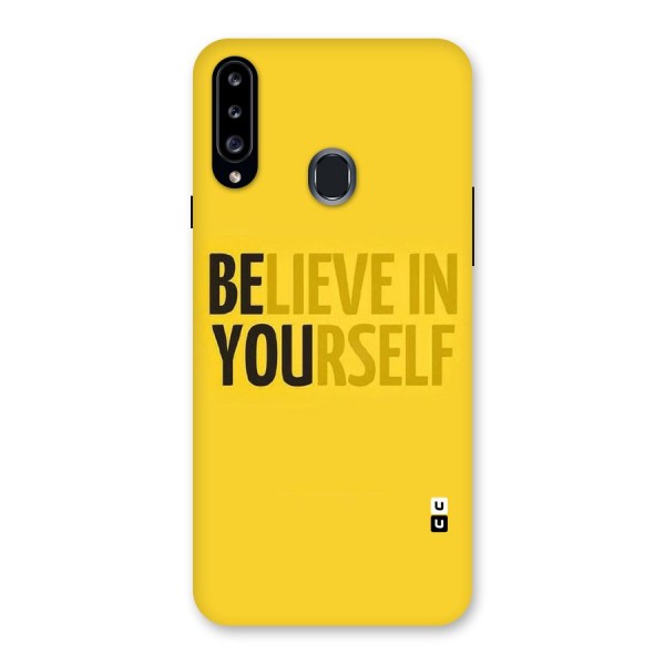Believe Yourself Yellow Back Case for Samsung Galaxy A20s