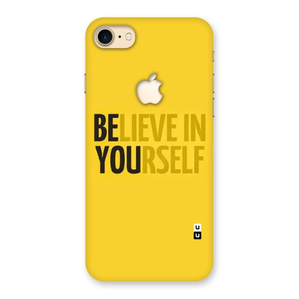 Believe Yourself Yellow Back Case for iPhone 7 Apple Cut