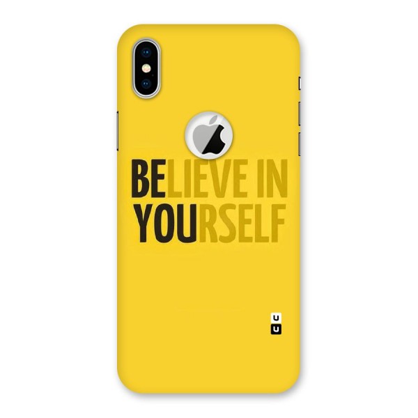 Believe Yourself Yellow Back Case for iPhone XS Logo Cut