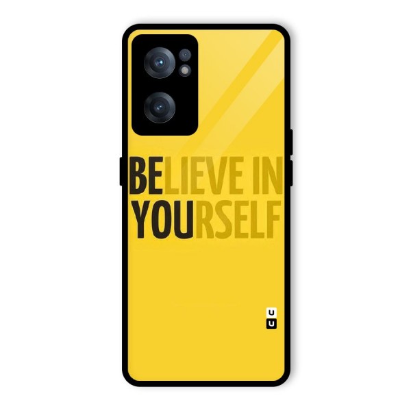 Believe Yourself Yellow Glass Back Case for OnePlus Nord CE 2 5G