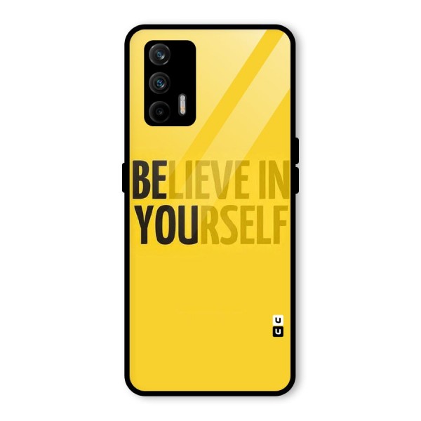 Believe Yourself Yellow Glass Back Case for Realme X7 Max