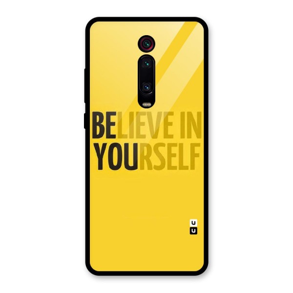 Believe Yourself Yellow Glass Back Case for Redmi K20 Pro