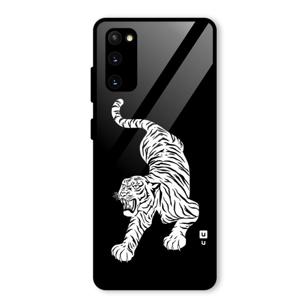 Bengal Tiger Stencil Art Glass Back Case for Galaxy S20 FE 5G