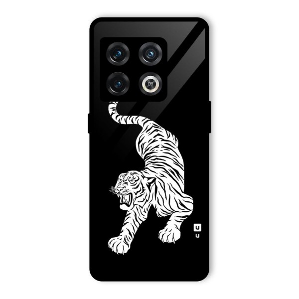 Bengal Tiger Stencil Art Glass Back Case for OnePlus 10 Pro 5G