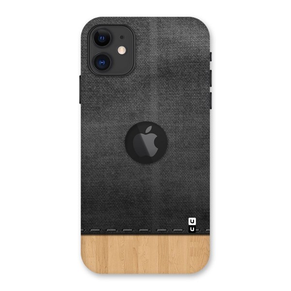 Bicolor Wood Texture Back Case for iPhone 11 Logo Cut