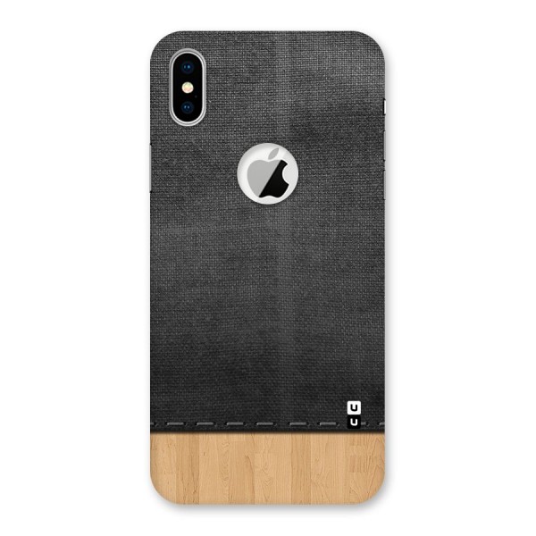 Bicolor Wood Texture Back Case for iPhone X Logo Cut