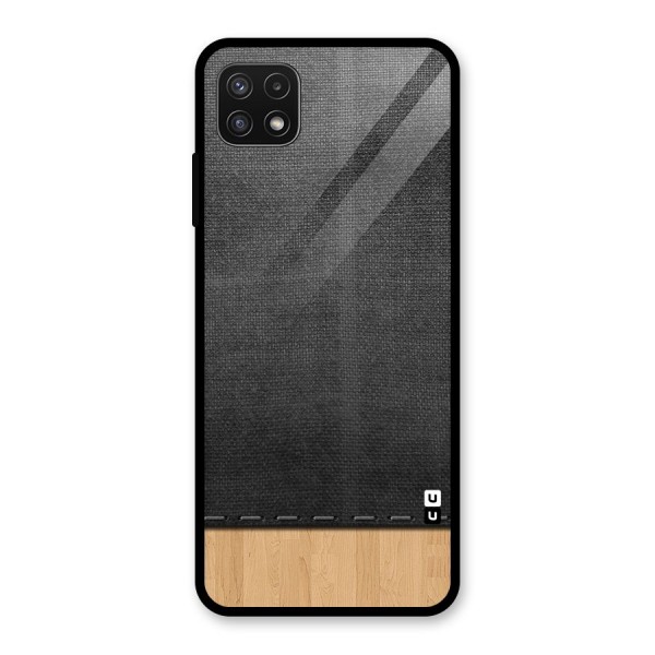 Bicolor Wood Texture Glass Back Case for Galaxy A22 5G
