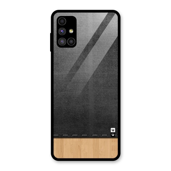 Bicolor Wood Texture Glass Back Case for Galaxy M51