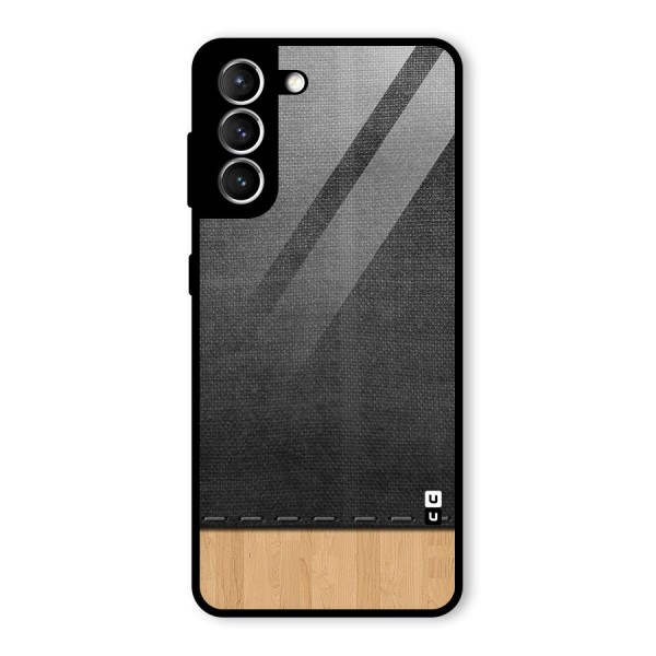 Bicolor Wood Texture Glass Back Case for Galaxy S21 5G