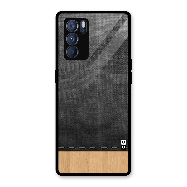 Bicolor Wood Texture Glass Back Case for Oppo Reno6 Pro 5G