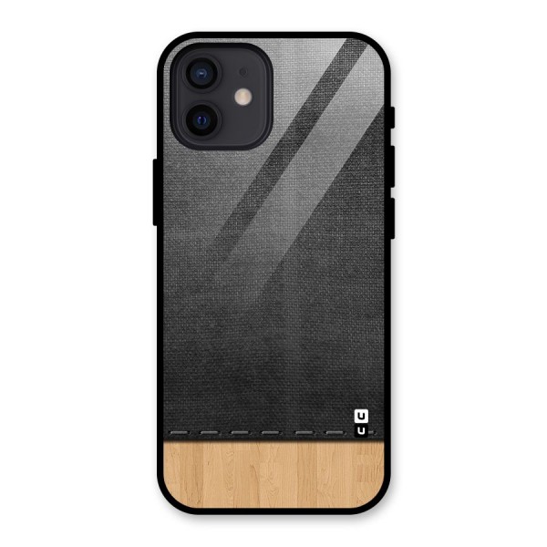 Bicolor Wood Texture Glass Back Case for iPhone 12