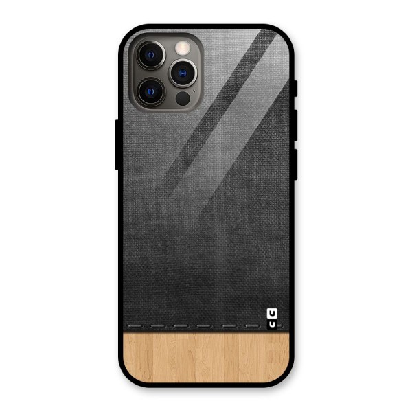 Bicolor Wood Texture Glass Back Case for iPhone 12 Pro
