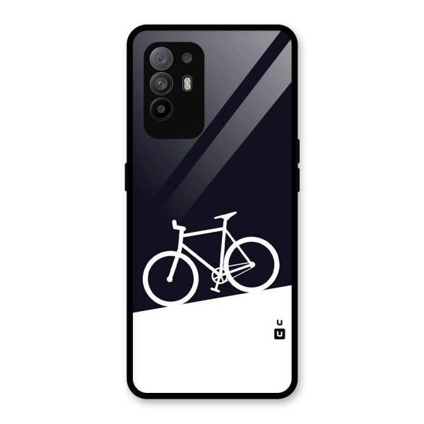 Bicycle Minimal Art Glass Back Case for Oppo F19 Pro Plus 5G