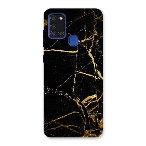 Black And Gold Design Back Case for Galaxy A21s