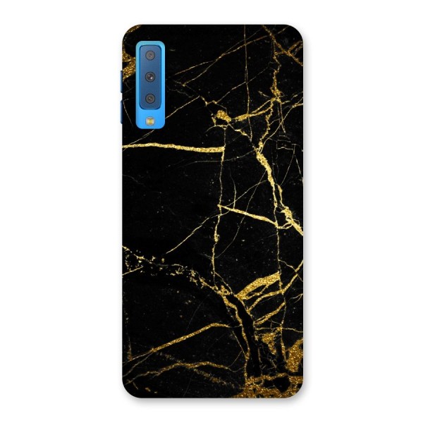 Black And Gold Design Back Case for Galaxy A7 (2018)