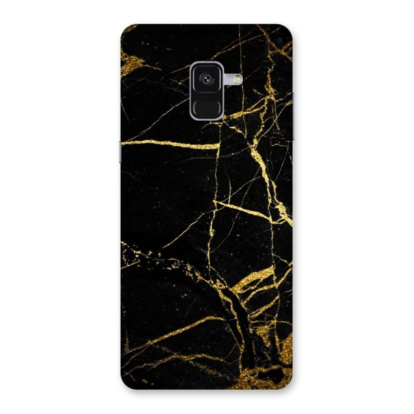 Black And Gold Design Back Case for Galaxy A8 Plus