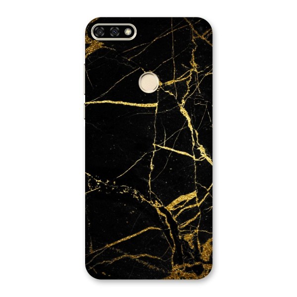 Black And Gold Design Back Case for Honor 7A