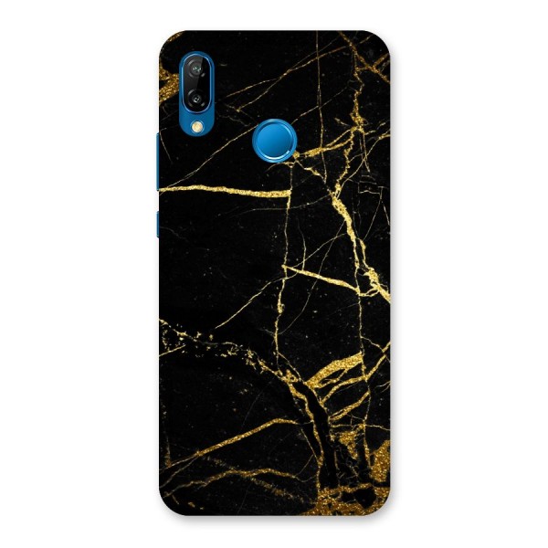 Black And Gold Design Back Case for Huawei P20 Lite