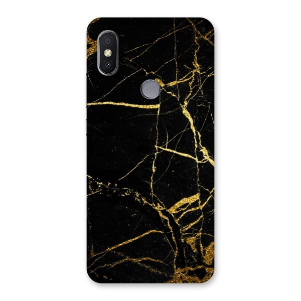 Black And Gold Design Back Case for Redmi Y2