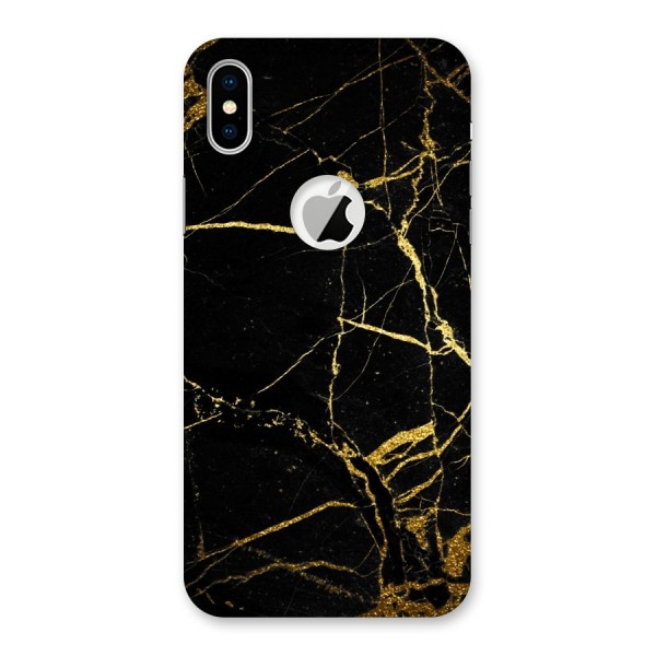Black And Gold Design Back Case for iPhone X Logo Cut