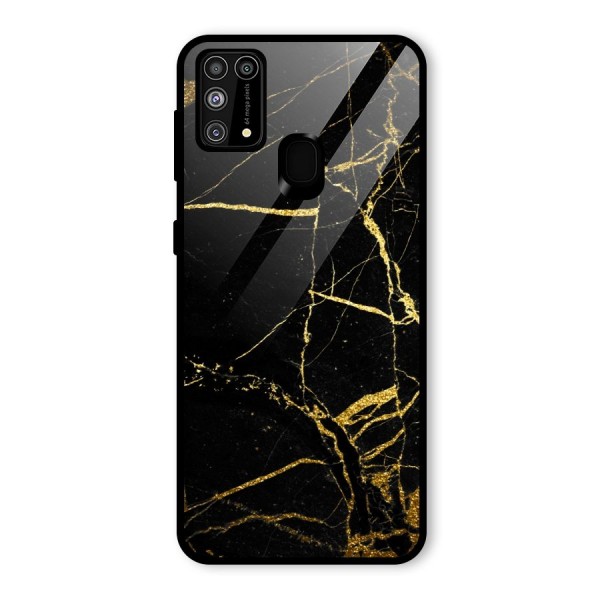 Black And Gold Design Glass Back Case for Galaxy M31