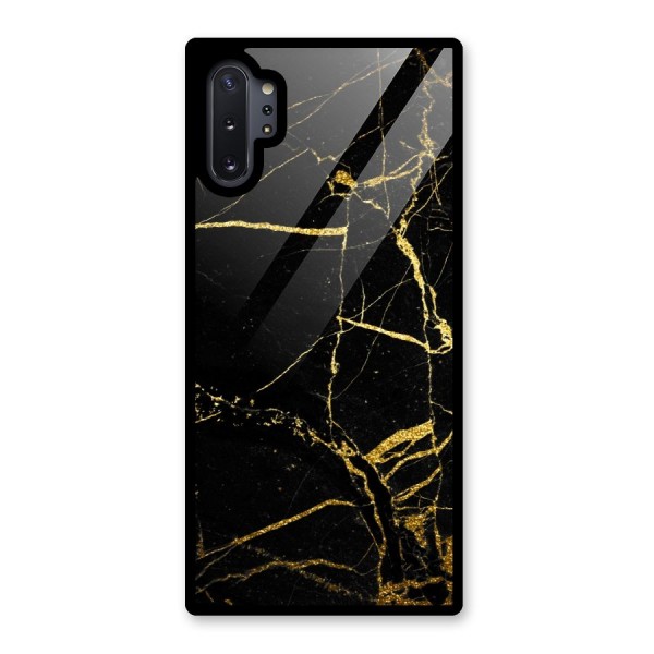 Black And Gold Design Glass Back Case for Galaxy Note 10 Plus