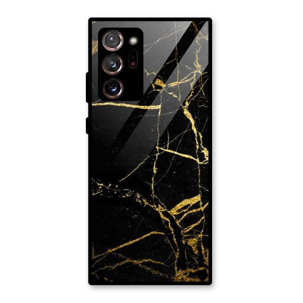Black And Gold Design Glass Back Case for Galaxy Note 20 Ultra