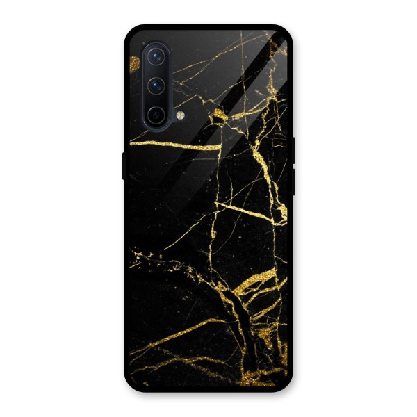 Black And Gold Design Glass Back Case for OnePlus Nord CE 5G